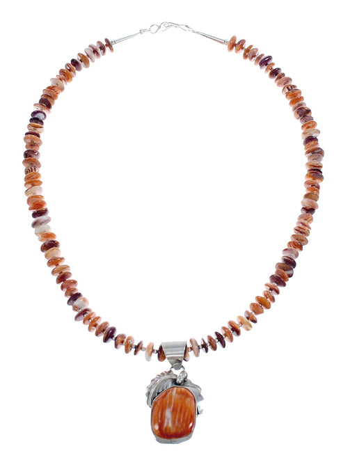 Oyster Shell Navajo Silver Bead Necklace Pendant Set JX125424