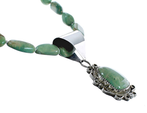 Native American Genuine Sterling Silver Turquoise Bead Necklace Set JX125467