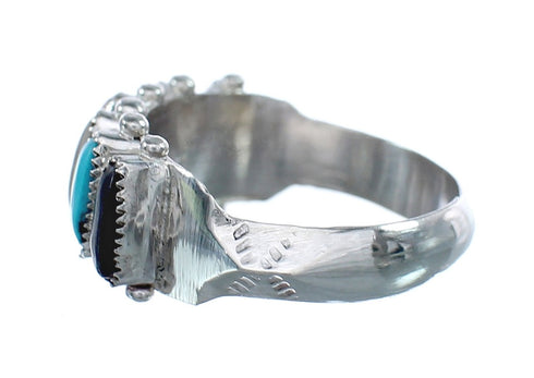 Native American Zuni Sterling Silver Multicolor Needlepoint Ring Size 7 AX124906