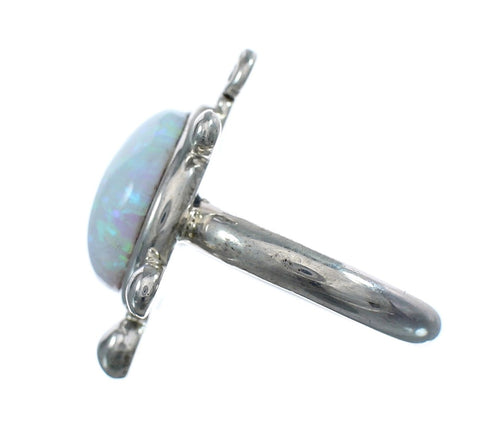 Native American Navajo Opal Sterilng Silver Turtle Ring Size 6-3/4 AX125035