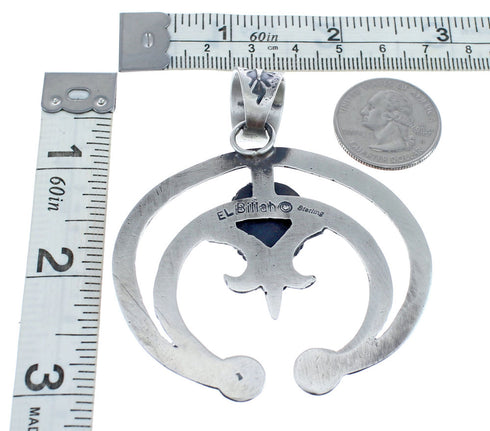 Genuine Sterling Silver Navajo Turquoise Naja Pendant AX125524