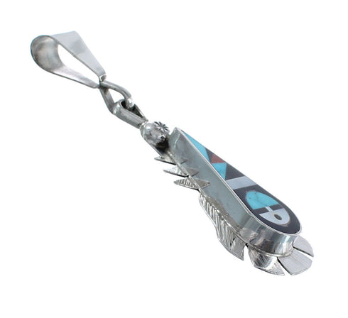 Native American Zuni Multicolor Sterling Silver Sun Pendant AX125414