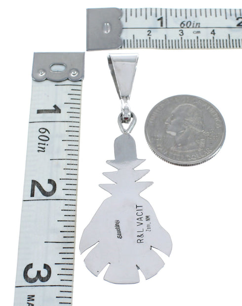Native American Zuni Multicolor Sterling Silver Sun Pendant AX125414