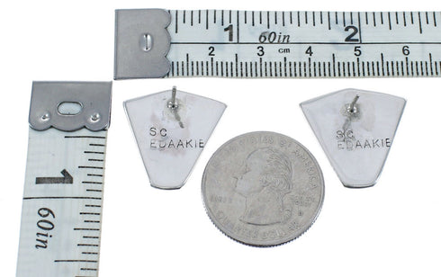 Sterling Silver Zuni Multicolor Parrot Bird Earrings AX125143