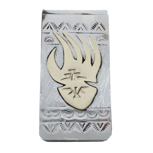 Bear Paw American Indian Sterling Silver And 12KGF Money Clip AX125170