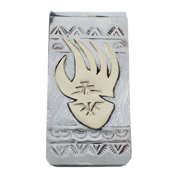 Bear Paw American Indian Sterling Silver And 12KGF Money Clip AX125170