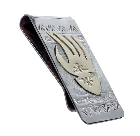 Bear Paw American Indian Sterling Silver And 12KGF Money Clip AX125170
