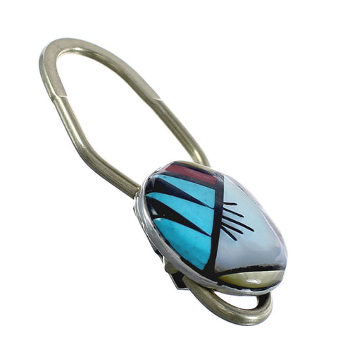 Native American Zuni Multicolor Inlay Sterling Silver Key Chain AX125120