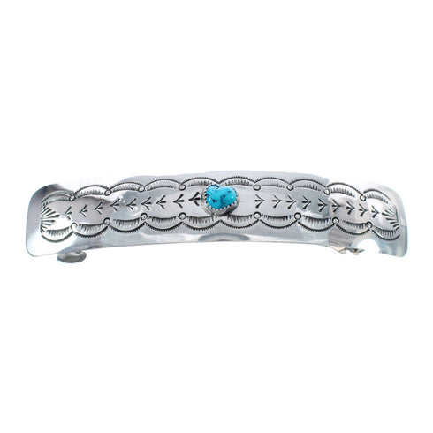 Navajo Sterling Silver Turquoise Hair Barrette AX125161