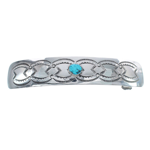 Navajo Sterling Silver Turquoise Hair Barrette AX125162