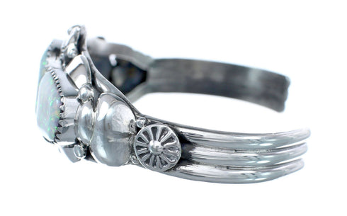 Opal Authentic Sterling Silver Navajo Cuff Bracelet JX125232