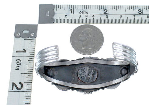 Opal Authentic Sterling Silver Navajo Cuff Bracelet JX125232