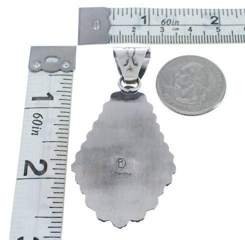 Navajo Wild Horse Turquoise And Authentic Sterling Silver Pendant JX125309