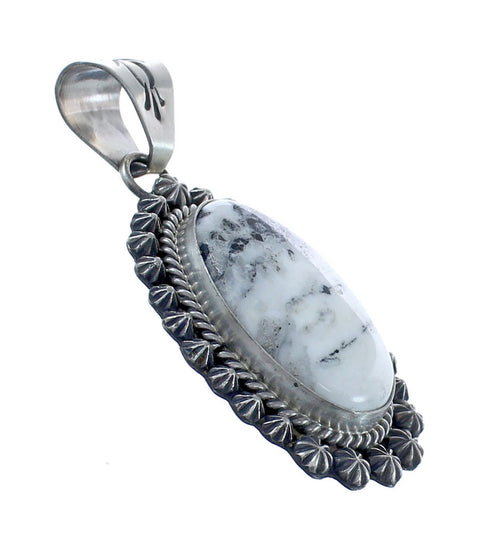 Navajo Wild Horse Turquoise And Authentic Sterling Silver Pendant JX125345