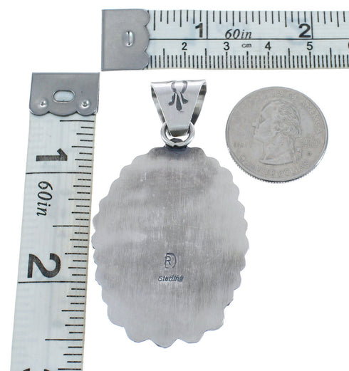 Navajo Wild Horse Turquoise And Authentic Sterling Silver Pendant JX125345