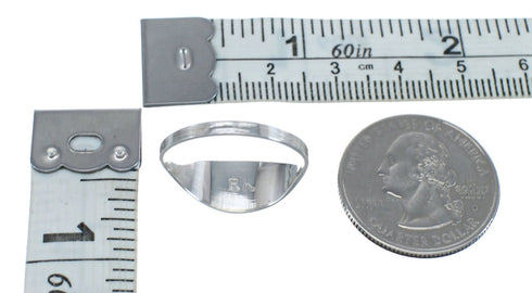 Native American Zuni Sterling Silver Turquoise Ring Size 7 AX125356