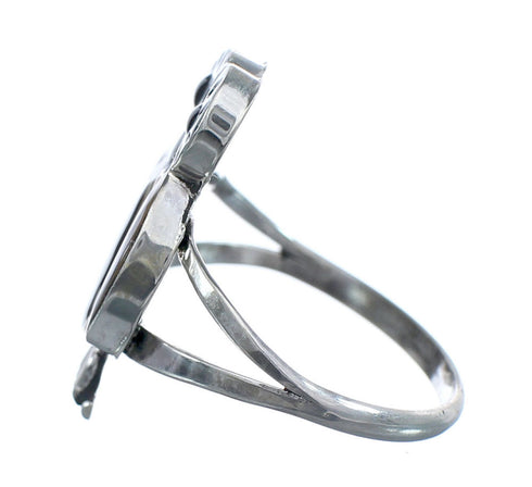 Multicolor Inlay Owl Sterling Silver Zuni Ring Size 6-3/4 AX125311