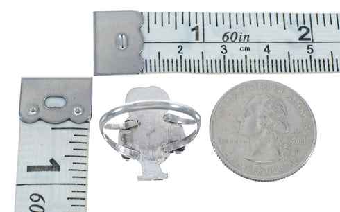 Multicolor Inlay Owl Sterling Silver Zuni Ring Size 6-3/4 AX125311