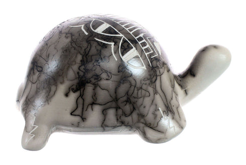 Navajo Hand Crafted Horse Hair Turtle Pottery By Artist William Vail JX125401