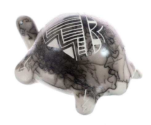 Navajo Hand Crafted Horse Hair Turtle Pottery By Artist William Vail JX125401