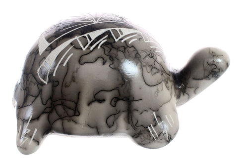 Navajo Hand Crafted Horse Hair Turtle Pottery By Artist William Vail JX125391