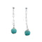 Genuine Sterling Silver Turquoise Bead Post Dangle Earrings JX125547