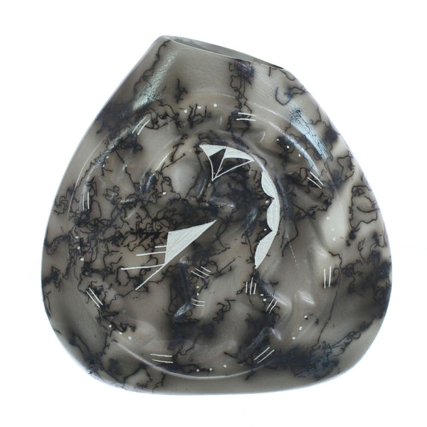 Navajo Hand Crafted Kokopelli Horse Hair Pot JX125604