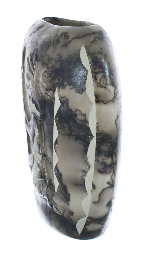 Navajo Hand Crafted Kachina Figure Horse Hair Pot JX125591