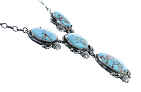 Golden Hill Turquoise Sterling Silver Navajo Link Necklace Set AX125635
