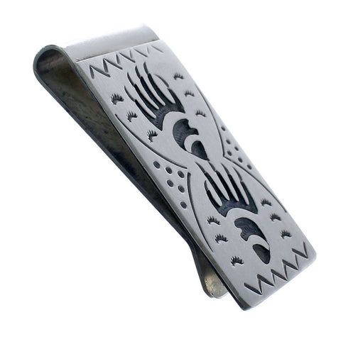 Bear Paw Genuine Sterling Silver Native American Money Clip AX126644