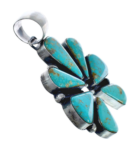 Turquoise Navajo Authentic Sterling Silver Pendant JX126602