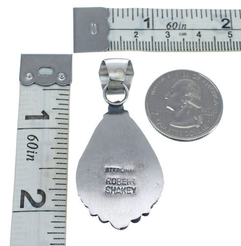 Authentic Navajo Purple Oyster Shell Sterling Silver Pendant JX126627