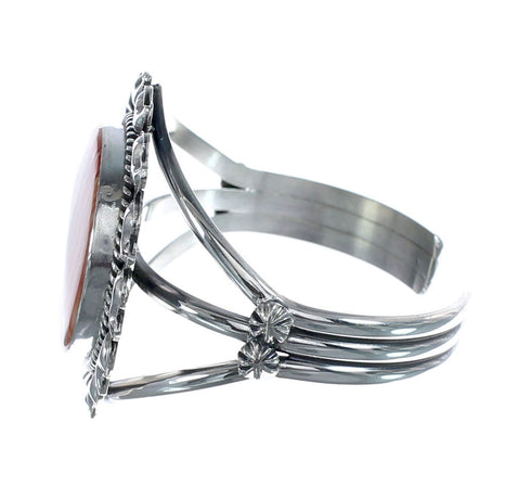 Sterling Silver And Oyster Shell Navajo Cuff Bracelet JX126592