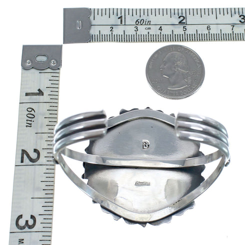 Sterling Silver And Oyster Shell Navajo Cuff Bracelet JX126592