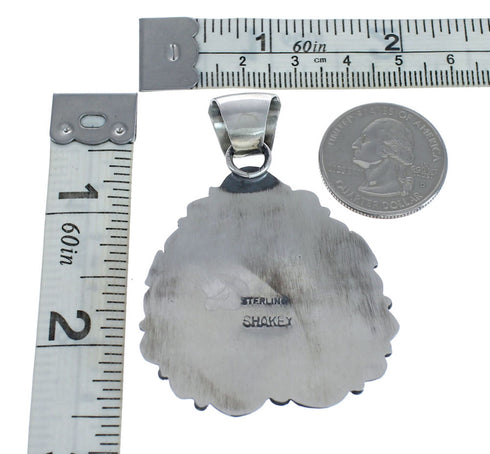 Native American Navajo Genuine Turquoise Sterling Silver Pendant JX126501