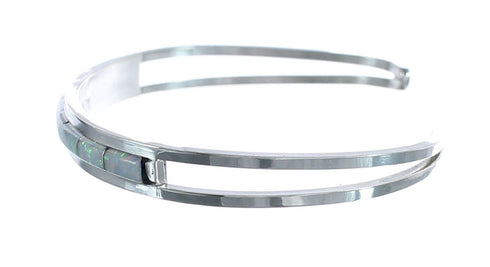 Native American Genuine Sterling Silver Opal Cuff Bracelet JX126524