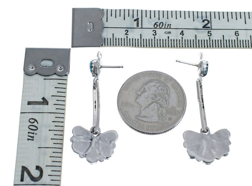 Turquoise Sterling Silver Zuni Post Dangle Earrings AX125726