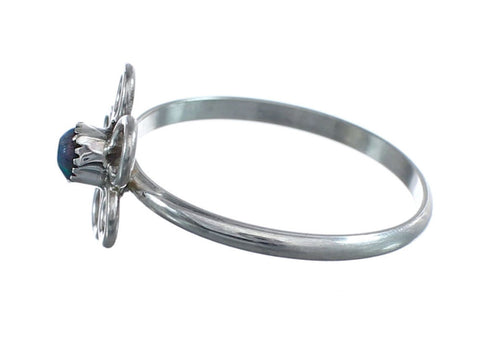 Native American Opal Sterling Silver Flower Ring Size 7 AX125661