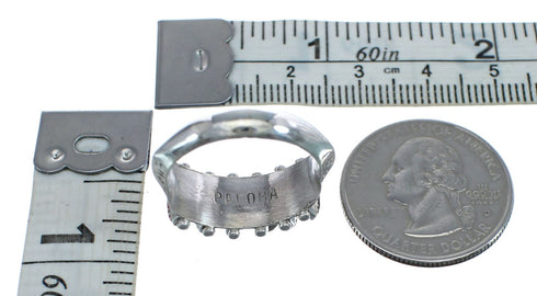 Native American Zuni Sterling Silver Multicolor Needlepoint Ring Size 6-3/4 AX125687