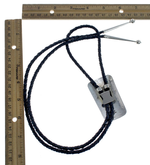 Native American Navajo Turquoise And Coral Sterling Silver Bolo Tie JX126494