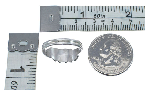 Native American Zuni Multicolor Sterling Silver Ring Size 6-1/4 AX125775