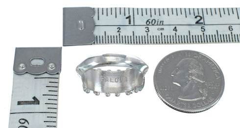 Native American Zuni Sterling Silver Multicolor Needlepoint Ring Size 7-1/2 AX125736