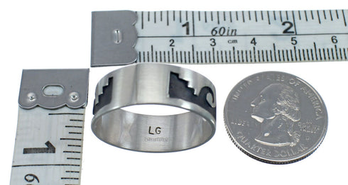 Navajo Authentic Sterling Silver Band Ring Size 14-3/4 AX125801
