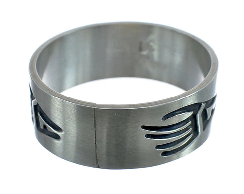 Navajo Authentic Sterling Silver Bear Paw Band Ring Size 14-1/4 AX125803