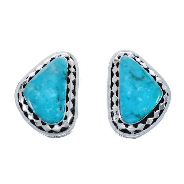 Native American Sterling Silver Turquoise Post Earrings AX125998