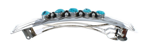 Navajo Sterling Silver Turquoise Hair Barrette JX125835