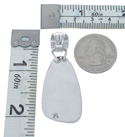 Turquoise Native American Genuine Sterling Silver Pendant JX125844