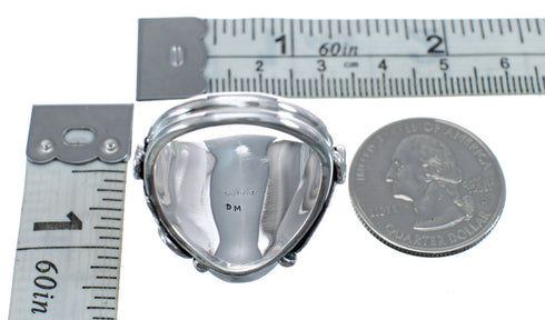 Sterling Silver Turquoise Native American Feather Ring Size 14 AX126145