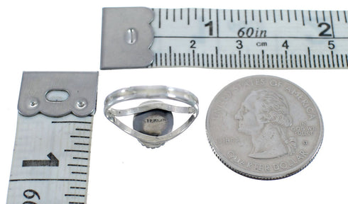 Native American Navajo Sterling Silver White Opal Ring Size 5 AX126139