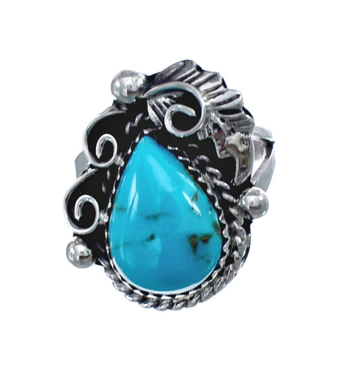 Turquoise Sterling Silver Navajo Ring Size 6-1/4 AX126090